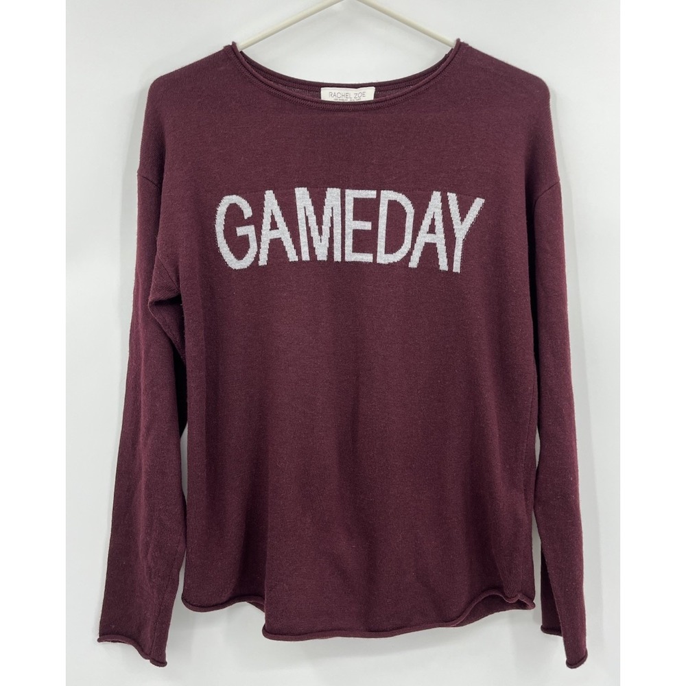 Rachel Zoe Game Day Sweater Size Medium Rolled Hem